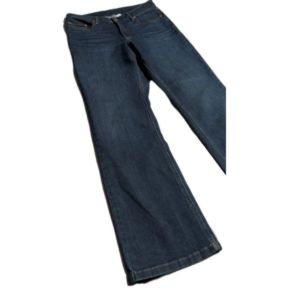 L.L.Bean BeanFlex Bootcut Jeans Womens 12‎ Regular Dark Wash Stretch Denim